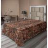 Ambesonne Floral Scene Flat Sheet, Garden Feelings Flowers Boho Silhouettes with Neutral Colors Art, Soft Comfortable Top Sheet Decorative Bedding 1 Piece, Queen Size, Salmon White Dark Cocoa(Dark Rosewood and Brown)