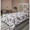 Ambesonne Floral Scene Flat Sheet, Garden Feelings Flowers Boho Silhouettes with Neutral Colors Art, Soft Comfortable Top Sheet Decorative Bedding 1 Piece, Queen Size, Salmon White Dark Cocoa(Dark Lavender Dried Rose)