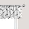 Ambesonne Floral Window Valance, Flower Petals Blossoms Leaves and Bird Sitting Vintage Inspired Image, Curtain Valance for Kitchen Bedroom Decor with Rod Pocket, 54″ X 12″, Coral Fern Green White(Charcoal Grey White)