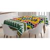 Ambesonne Flower Tablecloth, Cosmos Daisy Cornflower Wildflower Dandelion in Floral Meadow Drawing of Nature, Rectangular Table Cover for Dining Room Kitchen Decor, 60″ X 84″, Pastel Colors(Yellow Green)