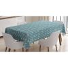 Ambesonne Flower Tablecloth, Cosmos Daisy Cornflower Wildflower Dandelion in Floral Meadow Drawing of Nature, Rectangular Table Cover for Dining Room Kitchen Decor, 60″ X 84″, Pastel Colors(Turquoise Beige)
