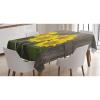Ambesonne Flower Tablecloth, Cosmos Daisy Cornflower Wildflower Dandelion in Floral Meadow Drawing of Nature, Rectangular Table Cover for Dining Room Kitchen Decor, 60″ X 84″, Pastel Colors(Brown Yellow)