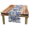Ambesonne Vintage Rose Table Runner, Repetitive Soft Romantic Tones Floral, Rectangle Scarf for Dining Room Kitchen Table Setting Decor, 14″ X 90″, White Pale Pink Fuchsia(Coconut Dark Ceil Blue)