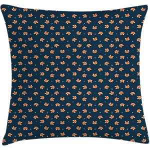 Ambesonne Animal Throw Pillow Cushion Cover, Fox Sleeping Funny Creature in Watercolor Art Design, Decorative Square Accent Pillow Case, 20″ X 20″, Apricot and White(Navy Blue)