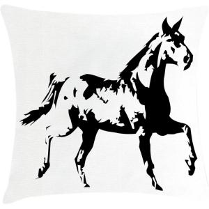 Ambesonne Animal Throw Pillow Cushion Cover, Fox Sleeping Funny Creature in Watercolor Art Design, Decorative Square Accent Pillow Case, 20″ X 20″, Apricot and White(Black and White)