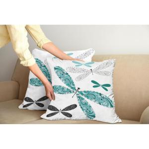 Ambesonne Animal Throw Pillow Cushion Cover, Fox Sleeping Funny Creature in Watercolor Art Design, Decorative Square Accent Pillow Case, 20″ X 20″, Apricot and White(Teal Turquoise Black)