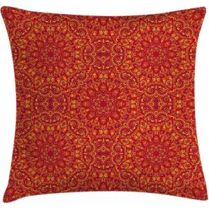 Ambesonne Animal Throw Pillow Cushion Cover, Fox Sleeping Funny Creature in Watercolor Art Design, Decorative Square Accent Pillow Case, 20″ X 20″, Apricot and White(Vermilion Apricot Maroon)
