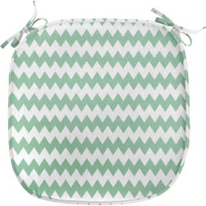 Ambesonne Black and White Chair Seating Cushion Set of 4, Vintage Floral Pattern Victorian Classic Royal Inspired New Modern Art, Anti-Slip Seat Padding for Kitchen & Patio, 16″x16″, White and Black(White Jade Green)