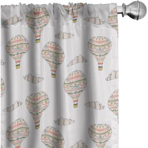 Ambesonne Bohemian Curtains, Retro Mid Century Inspired Abstract Patterns on Ivory Background, Window Treatments 2 Panel Set for Living Room Bedroom, Pair of – 28″ x 63″, Dark Orange and Reseda Green(Beige White)