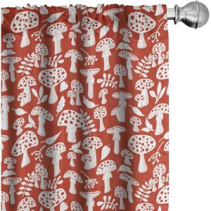 Ambesonne Bohemian Curtains, Retro Mid Century Inspired Abstract Patterns on Ivory Background, Window Treatments 2 Panel Set for Living Room Bedroom, Pair of – 28″ x 63″, Dark Orange and Reseda Green(Burnt Sienna White)