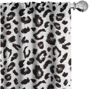 Ambesonne Bohemian Curtains, Retro Mid Century Inspired Abstract Patterns on Ivory Background, Window Treatments 2 Panel Set for Living Room Bedroom, Pair of – 28″ x 63″, Dark Orange and Reseda Green(Grey Charcoal)