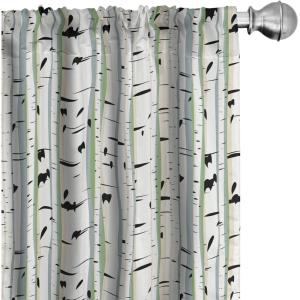Ambesonne Bohemian Curtains, Retro Mid Century Inspired Abstract Patterns on Ivory Background, Window Treatments 2 Panel Set for Living Room Bedroom, Pair of – 28″ x 63″, Dark Orange and Reseda Green(Green Teal)