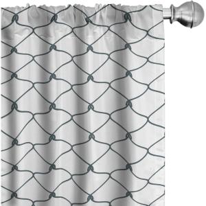 Ambesonne Bohemian Window Curtains Pack of 2, Feathers and Mandala Circles Boho Cultural Pattern with Striped Details, Lightweight Set with Rod Pocket, 4 Panels of – 28″ x 63″, Coral Teal and Ivory(White Grey)
