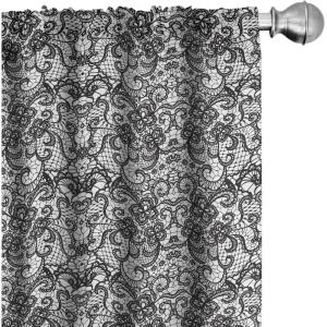 Ambesonne Bohemian Window Curtains Pack of 2, Feathers and Mandala Circles Boho Cultural Pattern with Striped Details, Lightweight Set with Rod Pocket, 4 Panels of – 28″ x 63″, Coral Teal and Ivory(White Black)