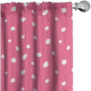 Ambesonne Boho Curtains, Simplistic Ethnic Look Botanical Ornaments as Stripes Neutral Tones, Window Treatments 2 Panel Set for Living Room Bedroom, Pair of – 28″ x 84″, Pale Khaki and Laurel Green(Pink White)