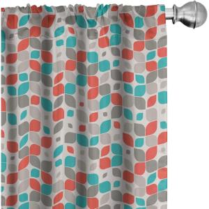 Ambesonne Boho Curtains, Simplistic Ethnic Look Botanical Ornaments as Stripes Neutral Tones, Window Treatments 2 Panel Set for Living Room Bedroom, Pair of – 28″ x 84″, Pale Khaki and Laurel Green(Grey Turquoise)