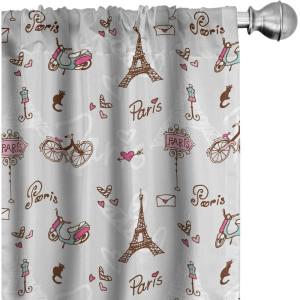 Ambesonne Boho Curtains, Simplistic Ethnic Look Botanical Ornaments as Stripes Neutral Tones, Window Treatments 2 Panel Set for Living Room Bedroom, Pair of – 28″ x 84″, Pale Khaki and Laurel Green(Redwood Pearl)