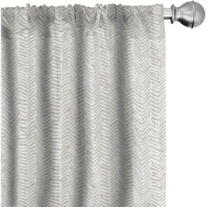 Ambesonne Boho Curtains, Simplistic Ethnic Look Botanical Ornaments as Stripes Neutral Tones, Window Treatments 2 Panel Set for Living Room Bedroom, Pair of – 28″ x 84″, Pale Khaki and Laurel Green(Tan White)