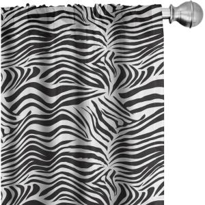 Ambesonne Boho Curtains, Simplistic Ethnic Look Botanical Ornaments as Stripes Neutral Tones, Window Treatments 2 Panel Set for Living Room Bedroom, Pair of – 28″ x 84″, Pale Khaki and Laurel Green(Black White)