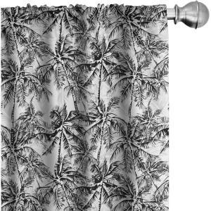 Ambesonne Boho Curtains, Simplistic Ethnic Look Botanical Ornaments as Stripes Neutral Tones, Window Treatments 2 Panel Set for Living Room Bedroom, Pair of – 28″ x 84″, Pale Khaki and Laurel Green(Black Pale Grey)
