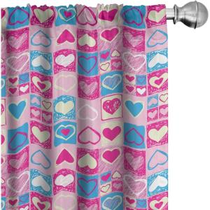 Ambesonne Boho Curtains, Simplistic Ethnic Look Botanical Ornaments as Stripes Neutral Tones, Window Treatments 2 Panel Set for Living Room Bedroom, Pair of – 28″ x 84″, Pale Khaki and Laurel Green(Cream Pink)