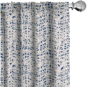 Ambesonne Boho Curtains, Simplistic Ethnic Look Botanical Ornaments as Stripes Neutral Tones, Window Treatments 2 Panel Set for Living Room Bedroom, Pair of – 28″ x 84″, Pale Khaki and Laurel Green(Azure Blue)