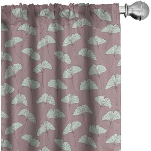 Ambesonne Boho Curtains, Simplistic Ethnic Look Botanical Ornaments as Stripes Neutral Tones, Window Treatments 2 Panel Set for Living Room Bedroom, Pair of – 28″ x 84″, Pale Khaki and Laurel Green(Mint Green)