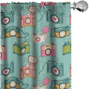 Ambesonne Boho Curtains, Simplistic Ethnic Look Botanical Ornaments as Stripes Neutral Tones, Window Treatments 2 Panel Set for Living Room Bedroom, Pair of – 28″ x 84″, Pale Khaki and Laurel Green(Almond Green)