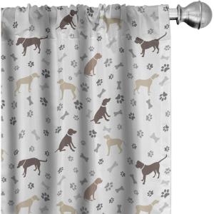 Ambesonne Boho Curtains, Simplistic Ethnic Look Botanical Ornaments as Stripes Neutral Tones, Window Treatments 2 Panel Set for Living Room Bedroom, Pair of – 28″ x 84″, Pale Khaki and Laurel Green(Umber Beige)