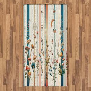 Ambesonne Classic Area Rug, Hedonistic Pampered Room in Muted Tones Neutral Colors Rich Ornament, Flat Woven Accent Rug for Living Room Bedroom Dining Room, 4′ X 5′ 7″, Coconut and Off White(Petrol Blue Salmon White)