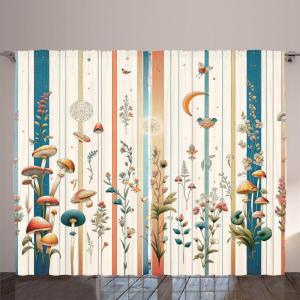 Ambesonne Classic Curtains, Extravagant Hall with Oceanic and Neutral Color Details Room View Print, Living Room Bedroom Window Drapes 2 Panel Set, 108″ X 90″, Coconut and Sea Blue(Petrol Blue Salmon White)