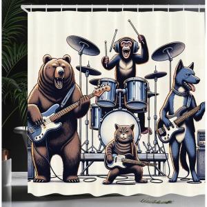 Ambesonne Classic Shower Curtain, Hedonistic Pampered Room in Muted Tones Neutral Colors Rich Ornament, Cloth Fabric Bathroom Decor Set with Hooks, 69″ W x 84″ L, Coconut and Off White(Lavender Blue Brown White)