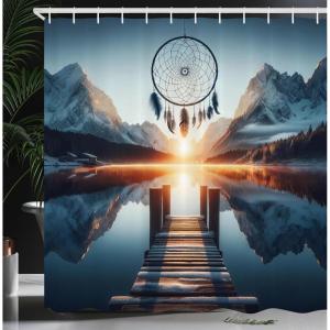 Ambesonne Classic Shower Curtain, Hedonistic Pampered Room in Muted Tones Neutral Colors Rich Ornament, Cloth Fabric Bathroom Decor Set with Hooks, 69″ W x 84″ L, Coconut and Off White(Slate Blue Orange)