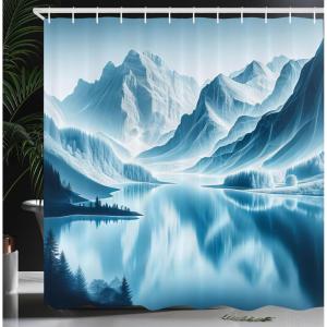 Ambesonne Classic Shower Curtain, Hedonistic Pampered Room in Muted Tones Neutral Colors Rich Ornament, Cloth Fabric Bathroom Decor Set with Hooks, 69″ W x 84″ L, Coconut and Off White(Pale Blue Petrol Blue)