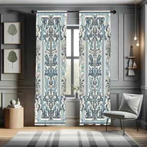 Ambesonne Eucalyptus Curtains, Modern Themed Branches on Marble Print Abstarct and Neutral Swirls, Window Treatments 2 Panel Set for Living Room Bedroom, Pair of – 28″ x 63″, Grey Teal and Sage Green(Blue Grey Ivory Dimgray)