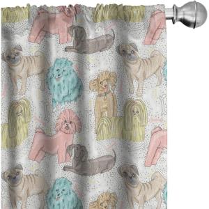 Ambesonne Eucalyptus Curtains, Modern Themed Branches on Marble Print Abstarct and Neutral Swirls, Window Treatments 2 Panel Set for Living Room Bedroom, Pair of – 28″ x 63″, Grey Teal and Sage Green(Pink Teal)