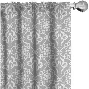 Ambesonne Eucalyptus Curtains, Modern Themed Branches on Marble Print Abstarct and Neutral Swirls, Window Treatments 2 Panel Set for Living Room Bedroom, Pair of – 28″ x 63″, Grey Teal and Sage Green(Taupe Pale)