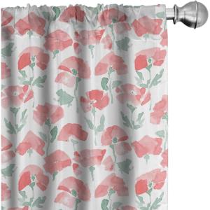 Ambesonne Eucalyptus Curtains, Modern Themed Branches on Marble Print Abstarct and Neutral Swirls, Window Treatments 2 Panel Set for Living Room Bedroom, Pair of – 28″ x 63″, Grey Teal and Sage Green(Reseda Green)