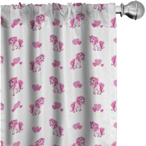 Ambesonne Eucalyptus Curtains, Modern Themed Branches on Marble Print Abstarct and Neutral Swirls, Window Treatments 2 Panel Set for Living Room Bedroom, Pair of – 28″ x 63″, Grey Teal and Sage Green(Hot Pink White)