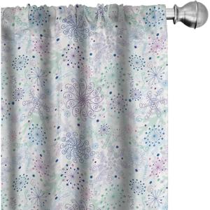 Ambesonne Eucalyptus Curtains, Modern Themed Branches on Marble Print Abstarct and Neutral Swirls, Window Treatments 2 Panel Set for Living Room Bedroom, Pair of – 28″ x 63″, Grey Teal and Sage Green(Lavender Green)