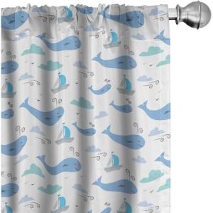 Ambesonne Eucalyptus Curtains, Modern Themed Branches on Marble Print Abstarct and Neutral Swirls, Window Treatments 2 Panel Set for Living Room Bedroom, Pair of – 28″ x 63″, Grey Teal and Sage Green(Pale Grey White and Blue)