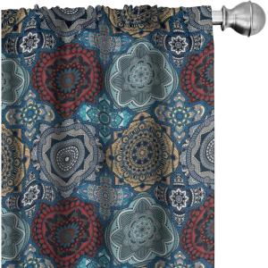 Ambesonne Eucalyptus Curtains, Modern Themed Branches on Marble Print Abstarct and Neutral Swirls, Window Treatments 2 Panel Set for Living Room Bedroom, Pair of – 28″ x 63″, Grey Teal and Sage Green(Blue Brown)