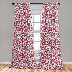 Ambesonne Eucalyptus Curtains, Modern Themed Branches on Marble Print Abstarct and Neutral Swirls, Window Treatments 2 Panel Set for Living Room Bedroom, Pair of – 28″ x 63″, Grey Teal and Sage Green(Coral Grey)