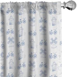 Ambesonne Eucalyptus Curtains, Modern Themed Branches on Marble Print Abstarct and Neutral Swirls, Window Treatments 2 Panel Set for Living Room Bedroom, Pair of – 28″ x 63″, Grey Teal and Sage Green(Night Blue)