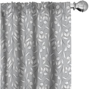 Ambesonne Eucalyptus Curtains, Modern Themed Branches on Marble Print Abstarct and Neutral Swirls, Window Treatments 2 Panel Set for Living Room Bedroom, Pair of – 28″ x 63″, Grey Teal and Sage Green(Dimgrey White)
