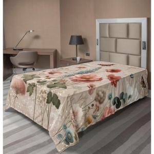 Ambesonne Eucalyptus Leaves Flat Sheet, Leafy Branches Summer Flowers on Neutral Marble Print Back, Soft Comfortable Top Sheet Decorative Bedding 1 Piece, Queen Size, Fern Green Pastel Yellow(Rose Warm Taupe Green)
