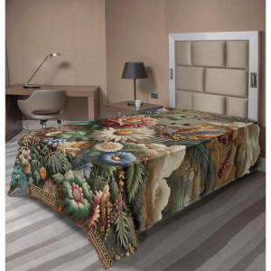 Ambesonne Eucalyptus Leaves Flat Sheet, Leafy Branches Summer Flowers on Neutral Marble Print Back, Soft Comfortable Top Sheet Decorative Bedding 1 Piece, Queen Size, Fern Green Pastel Yellow(Sepia Multicolor)