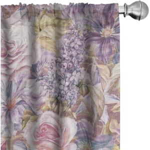 Ambesonne Exotic Curtains, Bird of Paradise Flowers Tropical Design Pattern Vintage Hawaiian Style, Window Treatments 2 Panel Set for Living Room Bedroom, Pair of – 28″ x 95″, Marigold Green Eggshell(Mauve Pale Pink and Khaki)