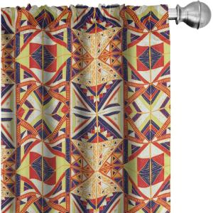 Ambesonne Exotic Curtains, Bird of Paradise Flowers Tropical Design Pattern Vintage Hawaiian Style, Window Treatments 2 Panel Set for Living Room Bedroom, Pair of – 28″ x 95″, Marigold Green Eggshell(Yellow Green Vermilion)