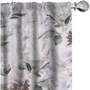 Ambesonne Exotic Curtains, Bird of Paradise Flowers Tropical Design Pattern Vintage Hawaiian Style, Window Treatments 2 Panel Set for Living Room Bedroom, Pair of – 28″ x 95″, Marigold Green Eggshell(Pastel Purple Sage Green)